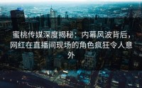 蜜桃传媒深度揭秘：内幕风波背后，网红在直播间现场的角色疯狂令人意外