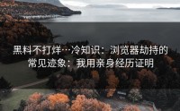 黑料不打烊…冷知识：浏览器劫持的常见迹象：我用亲身经历证明