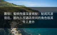 震惊！蜜桃传媒深度揭秘：秘闻风波背后，圈内人在酒店房间的角色极其令人意外